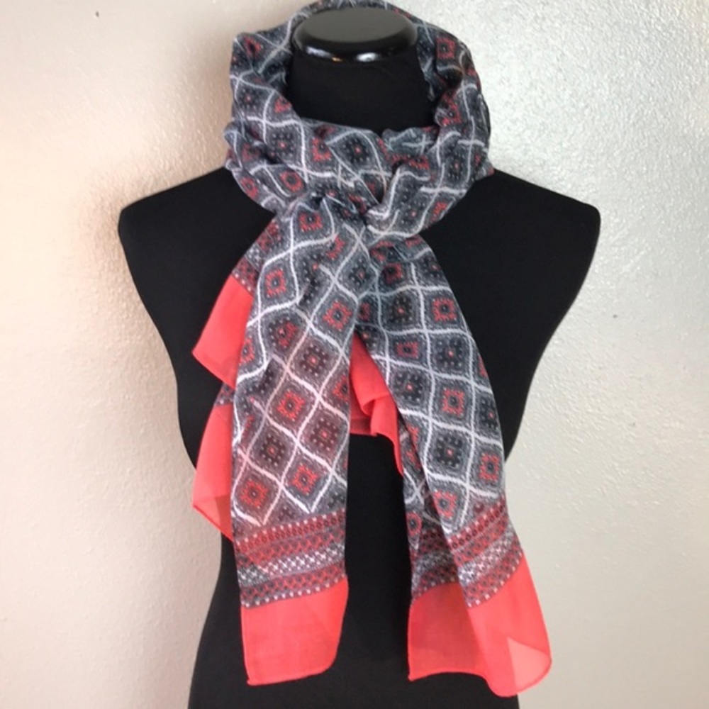 Black red and white scarf